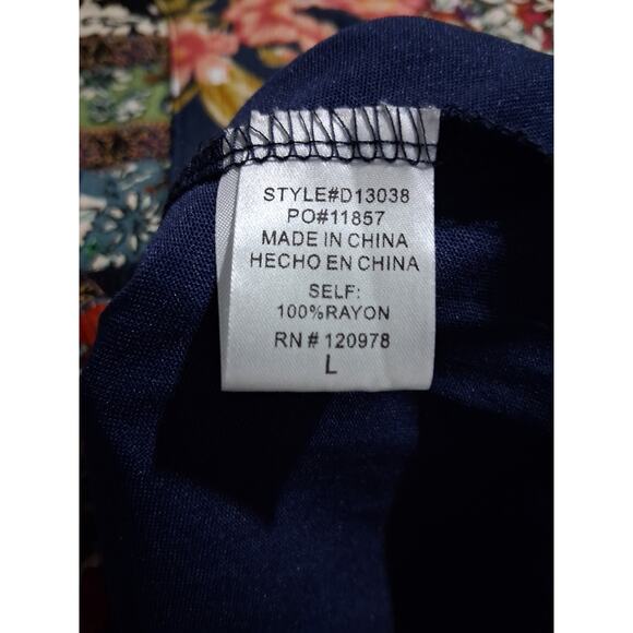 Entro Patchwork Floral Women's size Large Bohemian Cottagecore Bell Sleeve Dress - Picture 8 of 11